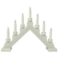 View 13.75" x 17" 7 Light Electric White Wooden Karin Swedish Candelabra / Candlestick